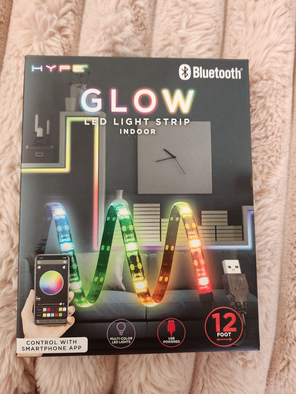 2- Hype Glow LED Light Strip - Rainbow Multicolor 2 Packages Of Leds